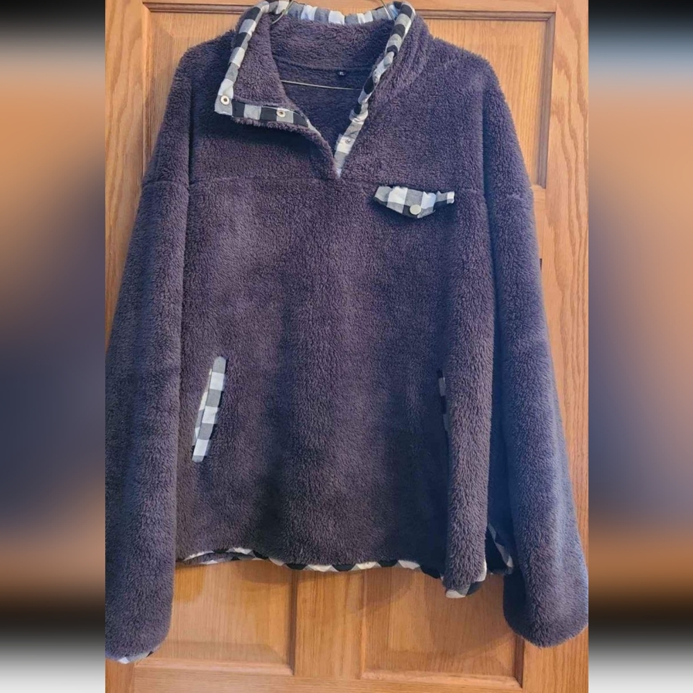 Ladies Fleece Pullover Xl gray